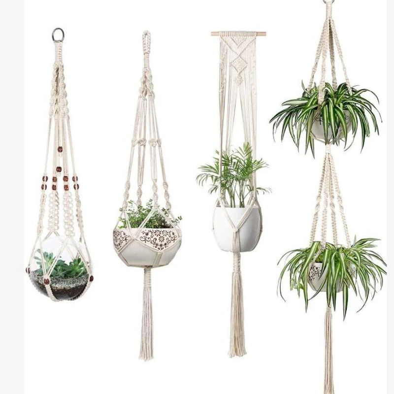 5 Pack Black macrame plant hanger set macrame yarn 3mm wholesale macrame plant hangers
5 Pack Black macrame plant hanger set macrame yarn 3mm wholesale macrame plant hangers