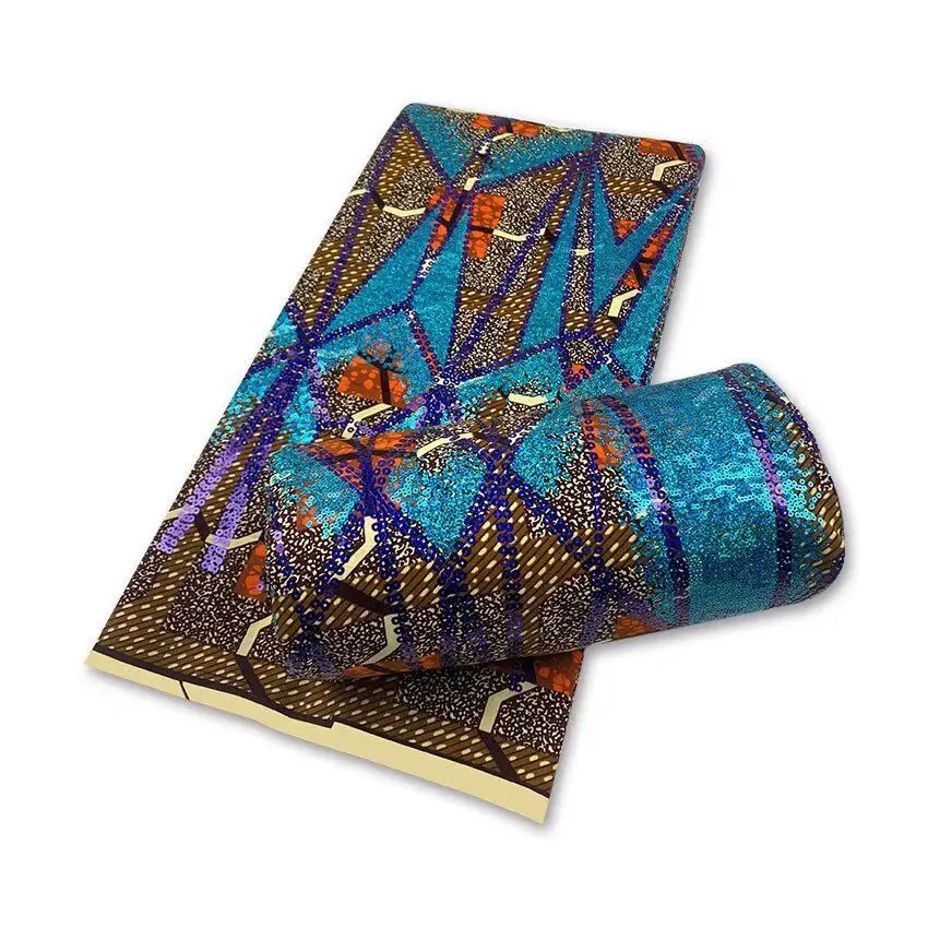 Top Quality 100% Cotton African Sequins Wax Fabric Ankara Pagne Materials 6 Yards With Full Sequins Wax Ghana Loincloth f22-24
Top Quality 100% Cotton African Sequins Wax Fabric Ankara Pagne Materials 6 Yards With Full Sequins Wax Ghana Loincloth f22-24
