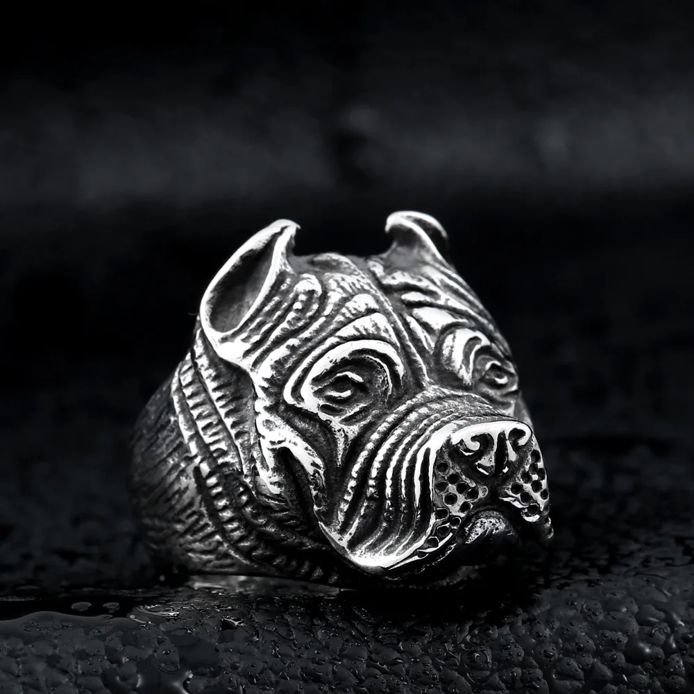 Punk Bulldog Stainless Steel Ring Men Fashion Luxury Party Gothic Vintage Rings Valentine Jewelry Wholesale Lots Bulk
Punk Bulldog Stainless Steel Ring Men Fashion Luxury Party Gothic Vintage Rings Valentine Jewelry Wholesale Lots Bulk