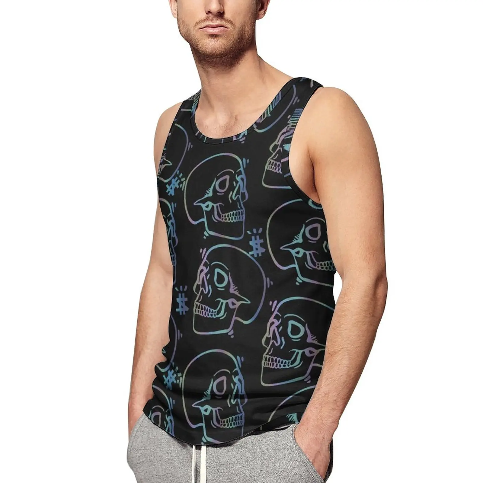 Skull Graphic Tank Top Mens Colorful Skulls Print Tops Daily Pattern Workout Vintage Oversized Sleeveless Vests
Skull Graphic Tank Top Mens Colorful Skulls Print Tops Daily Pattern Workout Vintage Oversized Sleeveless Vests