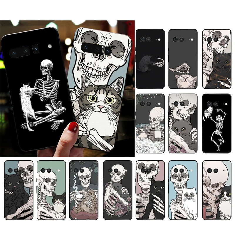 Phone Case for Google Pixel 7 Pro 7 6A 6 Pro 5A 4A 3A Pixel 4 XL Pixel 5 6 4 3 XL 3A XL 2 XL Skeleton Skull Cat Art Case Funda
Phone Case for Google Pixel 7 Pro 7 6A 6 Pro 5A 4A 3A Pixel 4 XL Pixel 5 6 4 3 XL 3A XL 2 XL Skeleton Skull Cat Art Case Funda