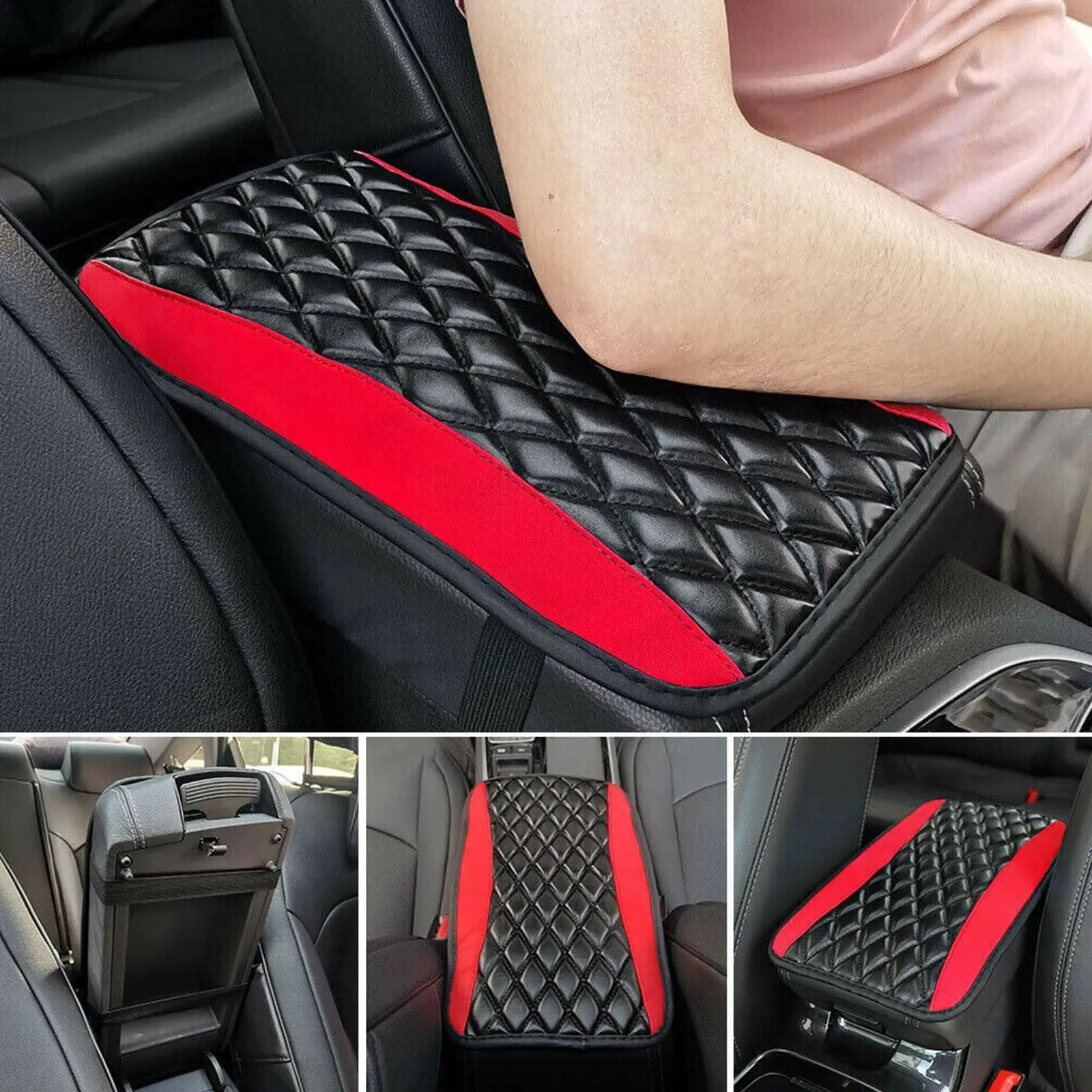 

Auto Armrest Cushion Cover Leather Center Console Box Interior Soft Universal Protector Car Pad Car Arm Padding Accessories O5L6