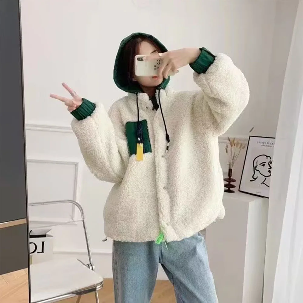 BER&OYS&ZA The new fall/winter 2022 women's fashion contrast color casual loose and versatile hooded cashmere coat
BER&OYS&ZA The new fall/winter 2022 women's fashion contrast color casual loose and versatile hooded cashmere coat