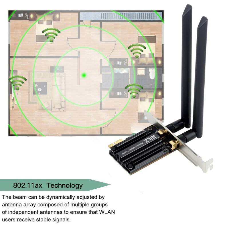Трехдиапазонное охлаждающее устройство Intel AX210 гигабитная 5374 м Bluetooth Wi-Fi