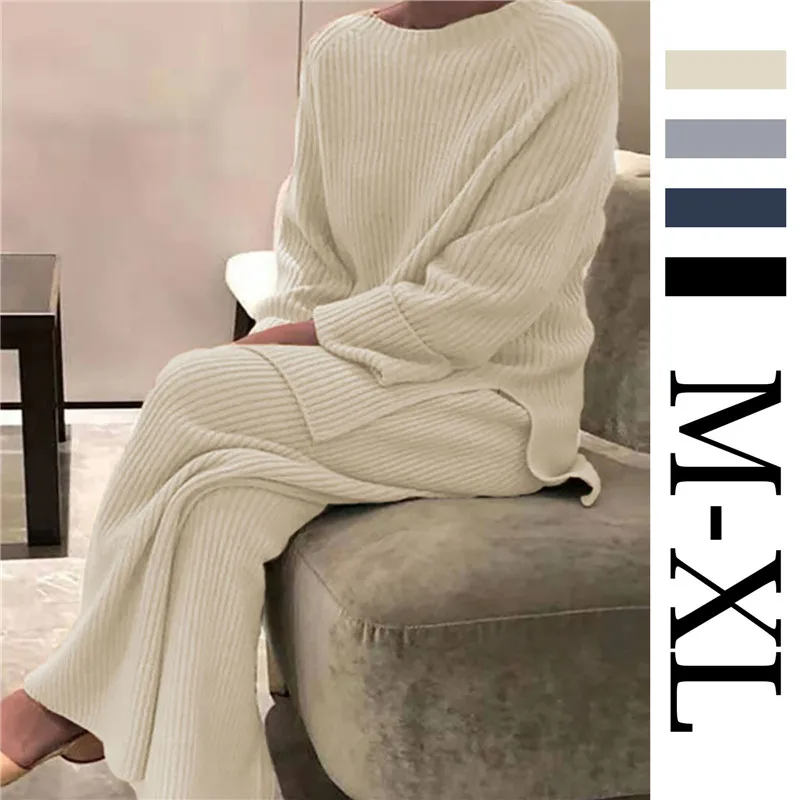 Lady Home Suit Autumn Fashion Soft Casual O-Neck Pullover Tops+Knitted Pant New Homewear Pajama Winter Solid Women Two Piece Set
Lady Home Suit Autumn Fashion Soft Casual O-Neck Pullover Tops+Knitted Pant New Homewear Pajama Winter Solid Women Two Piece Set