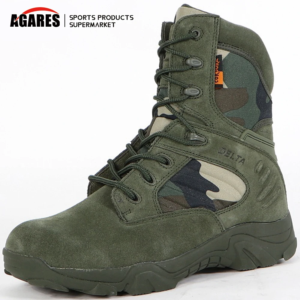 

Men Winter Outdoor Camping Climbing Travel Military Hiking Special Forces Delta Combat Boots Assault Tactical Slip Desert Shoes