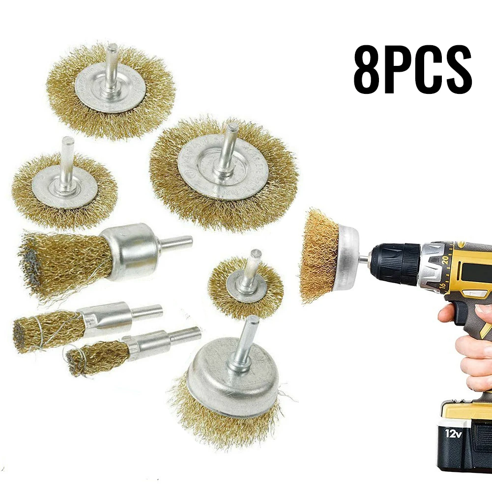 8Pcs Rust Sanding Wire Cup/Wheel Brush Set For Drill Steel Brass Metal Cleaning For The Machine Equipment Or Steel
8Pcs Rust Sanding Wire Cup/Wheel Brush Set For Drill Steel Brass Metal Cleaning For The Machine Equipment Or Steel