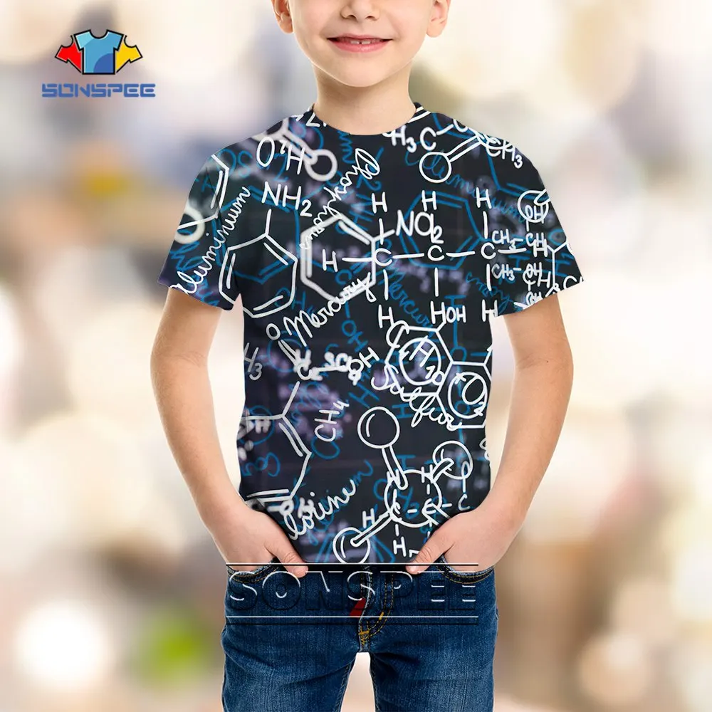 SONSPEE Kids Children T-shirt Fun Chemical Formula Print Casual Fashion Personality Trend Short Sleeve Summer Boy Girl Tees Top
SONSPEE Kids Children T-shirt Fun Chemical Formula Print Casual Fashion Personality Trend Short Sleeve Summer Boy Girl Tees Top