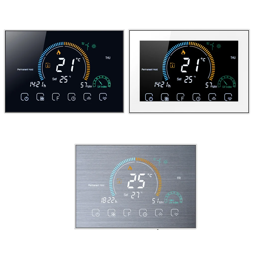 WiFi Intelligent Programmable Room Thermostat Backlit LCD Electric Heating Controller Silver
WiFi Intelligent Programmable Room Thermostat Backlit LCD Electric Heating Controller Silver