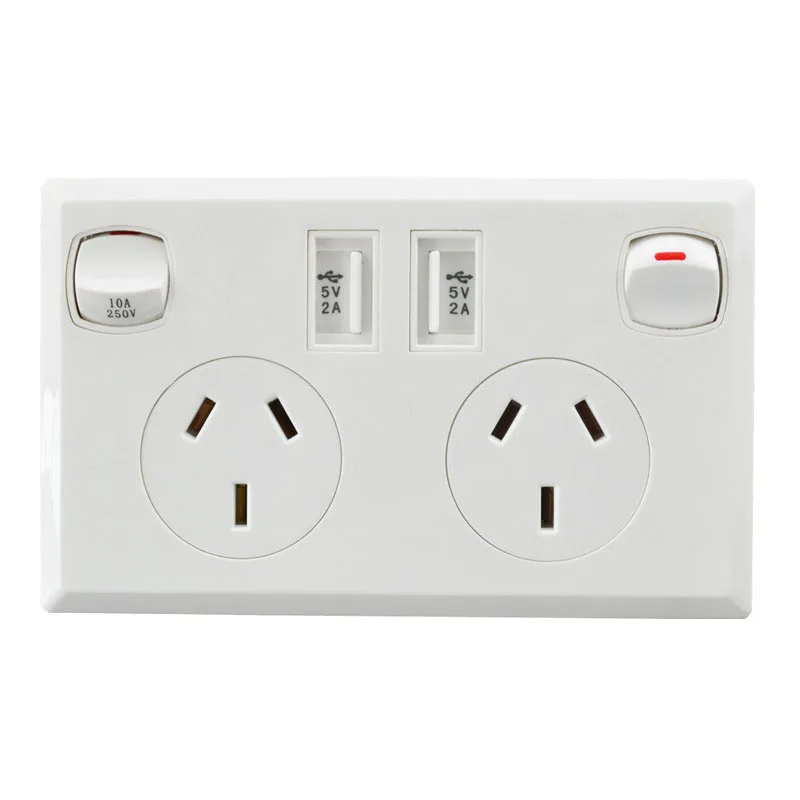 AU/NZ Standard Usb Socket Embedded Panel 2.1A Dual USB Port AC 110-250V Australian Wall Power Socket Universal 6 Hole Outlet
AU/NZ Standard Usb Socket Embedded Panel 2.1A Dual USB Port AC 110-250V Australian Wall Power Socket Universal 6 Hole Outlet