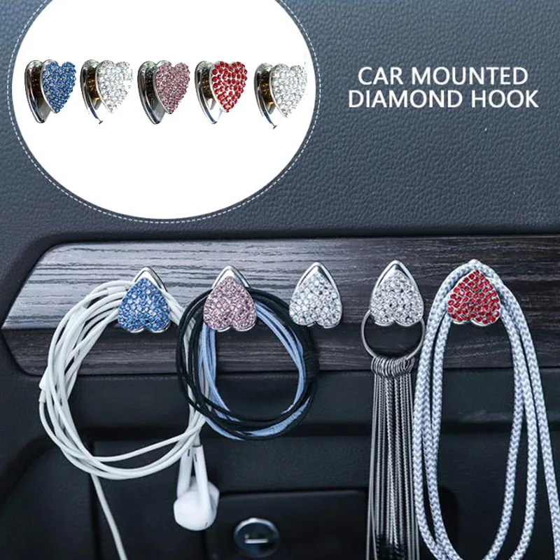 Punch-free Hook Heart Shape Self Adhesive Bling Car Hooks Crystal Rhinestone Car Mounted Hooks Auto Interior Decor Home Supplies
Punch-free Hook Heart Shape Self Adhesive Bling Car Hooks Crystal Rhinestone Car Mounted Hooks Auto Interior Decor Home Supplies