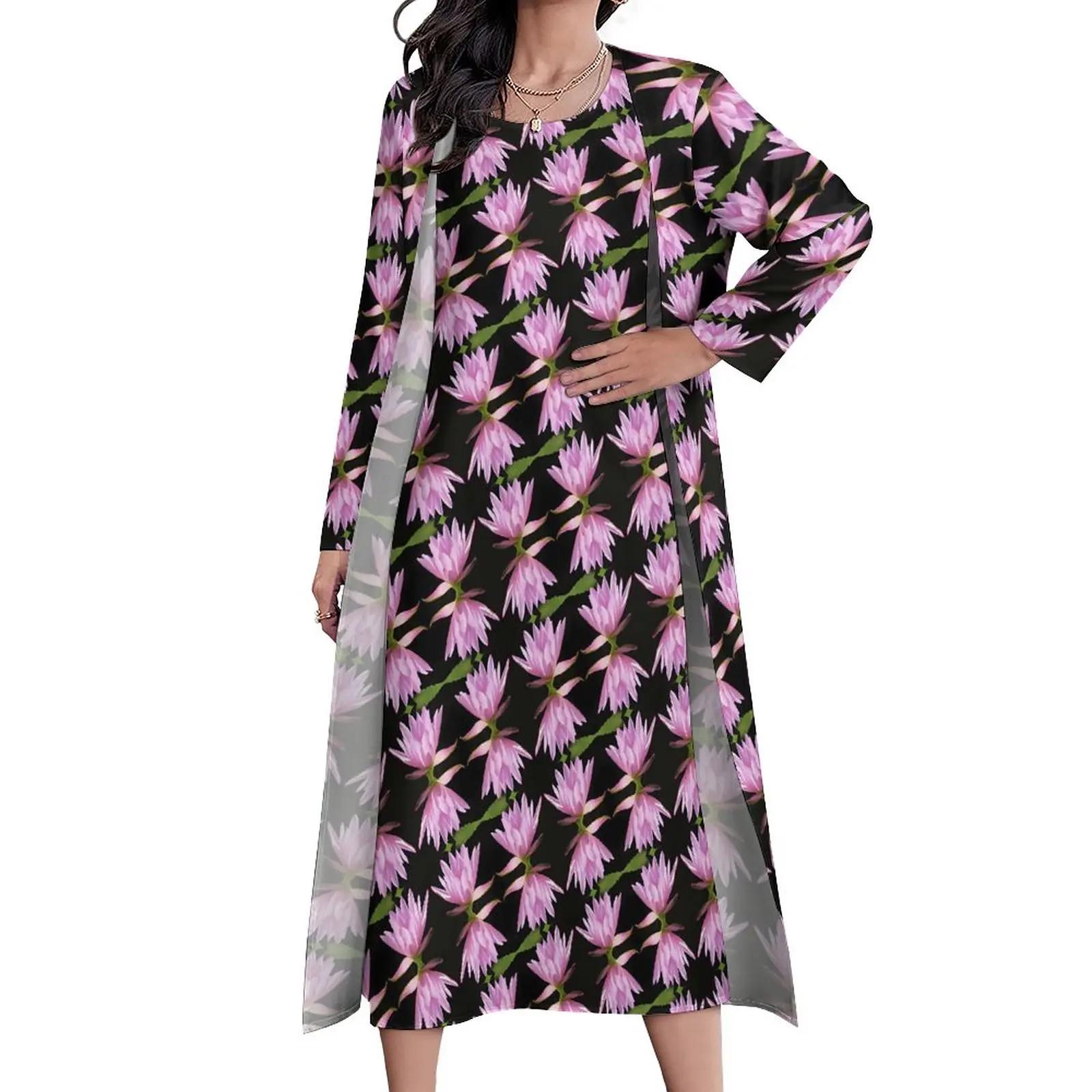 Pink Water Lily Dress Autumn Floral Print Aesthetic Boho Beach Long Dresses Female Pattern Beach Maxi Dress Big Size 5XL
Pink Water Lily Dress Autumn Floral Print Aesthetic Boho Beach Long Dresses Female Pattern Beach Maxi Dress Big Size 5XL
