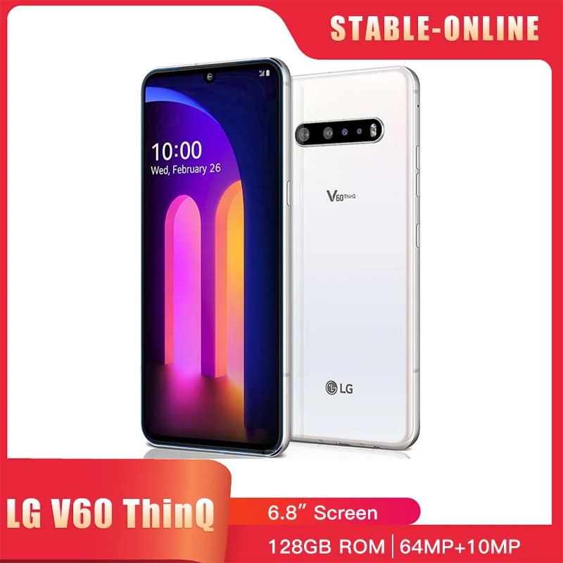 

Оригинальный мобильный телефон LG V60 V600AM V600TM ThinQ, 6,8 дюйма, 8 ГБ + 128 ГБ, смартфон на Android с восьмиядерным процессором Snapdragon 865