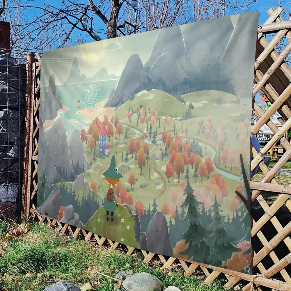 M-Moomin аниме диаграмма флаг для гостиной домашний декор в общежитии искусство