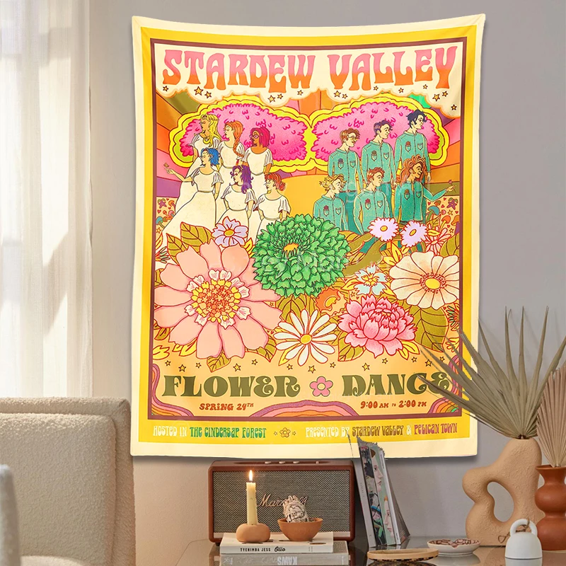 The Flower Dance Event Tapestry Wall Hanging colorful Hippie 70s Vintage Hippie Aesthetic Wall Carpets Dorm home Decor Wall Art
The Flower Dance Event Tapestry Wall Hanging colorful Hippie 70s Vintage Hippie Aesthetic Wall Carpets Dorm home Decor Wall Art
