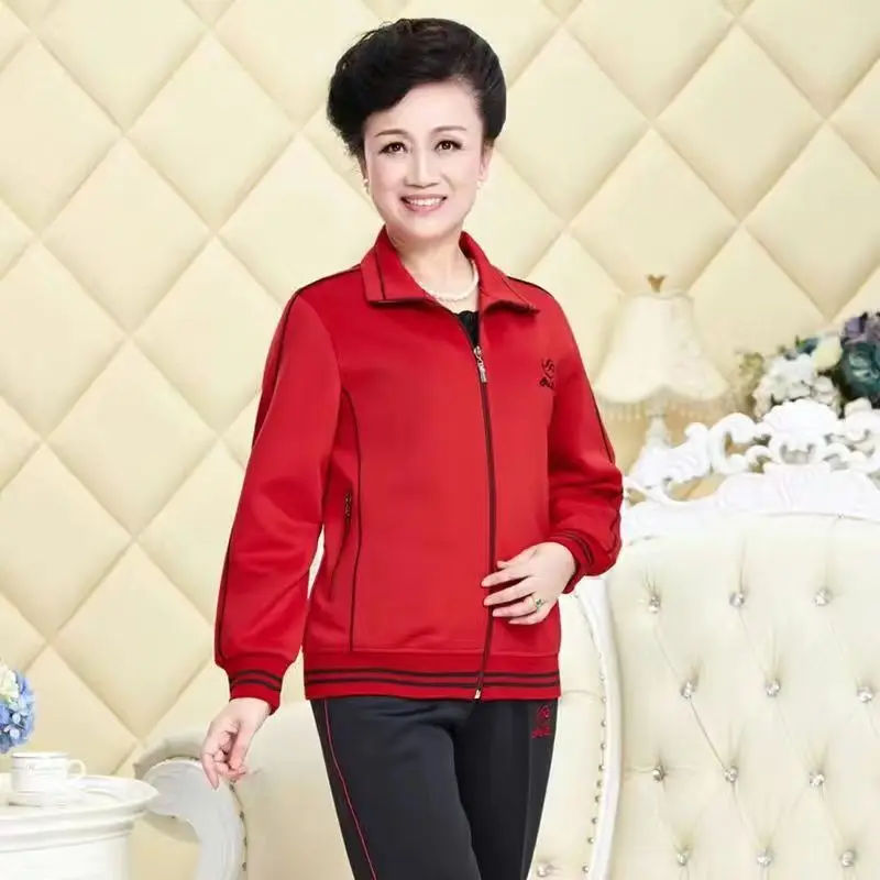 

2023 Sporty Mom Loose Fitting Sportswear Set women's Two-piece Middle-aged And Elderly