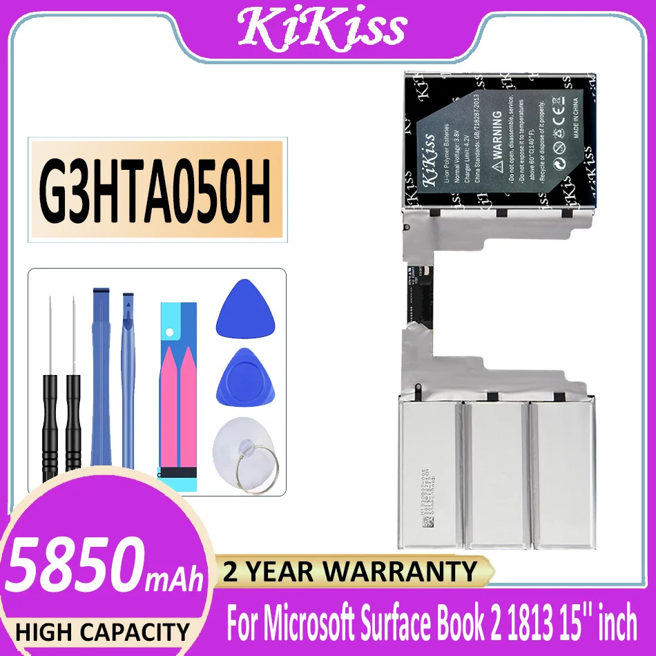 

Original KiKiss Powerful Battery G3HTA050H 5850mAh For Microsoft Surface Book 2 Book2 1813 15'' inch Bateria