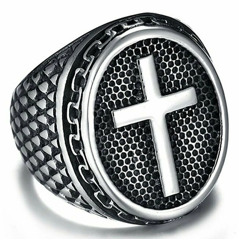 New Ancient Silver Big Cross Rings for Men Finger Male Opening Ring Soldier Ring Fashion Vintage Christian Rings Wholesale
New Ancient Silver Big Cross Rings for Men Finger Male Opening Ring Soldier Ring Fashion Vintage Christian Rings Wholesale