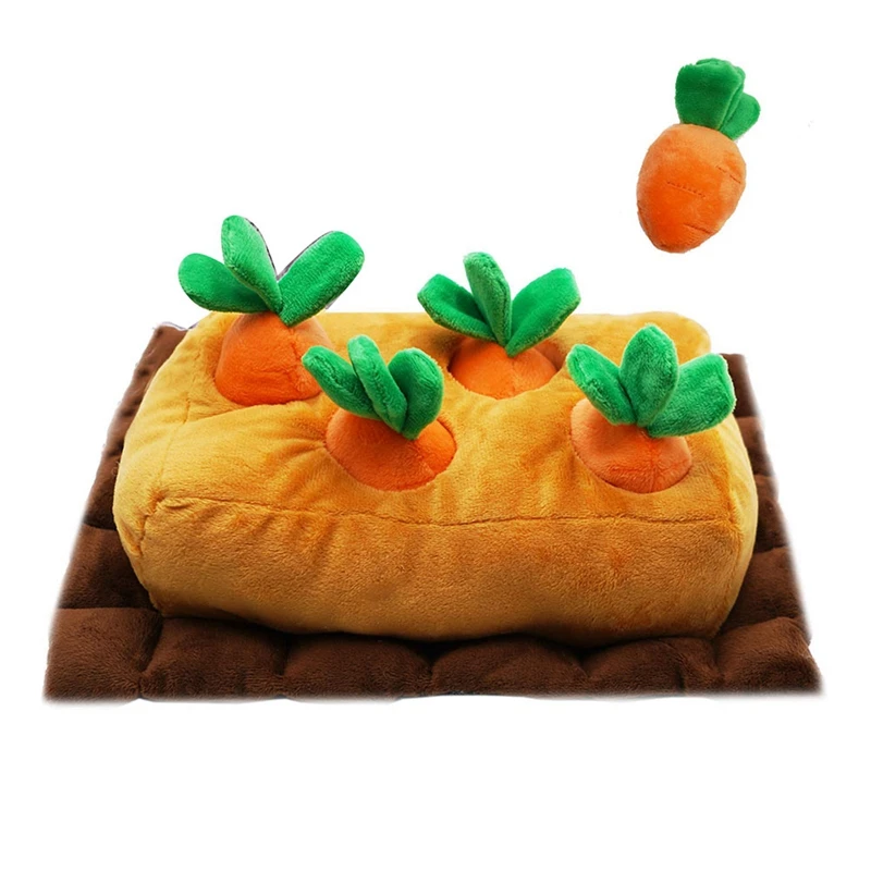 

Cute Plush Dog Toy Interactive Hide And Seek Dog Toys Squeaky Crinkle Carrot Dog Toy Dog Puzzle Toys Snuffle Mat