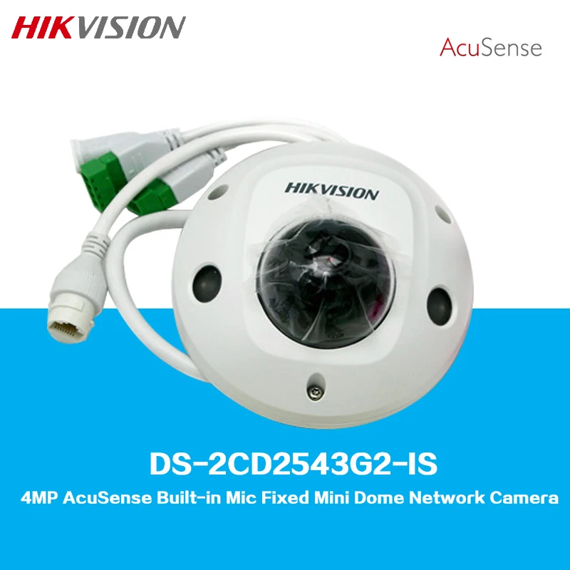 

HIKVISION 4MP AcuSense Built-in Mic Fixed Mini Dome IR 30m Network Camera DS-2CD2543G2-IS Support Motion Detection