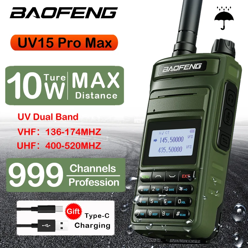 2023 Baofeng UV-15 Pro Max True 10W Long Range Walkie Talkie FM Transceiver Dual Band Portable CB Ham Radio Two Way Radio UV-5R
2023 Baofeng UV-15 Pro Max True 10W Long Range Walkie Talkie FM Transceiver Dual Band Portable CB Ham Radio Two Way Radio UV-5R