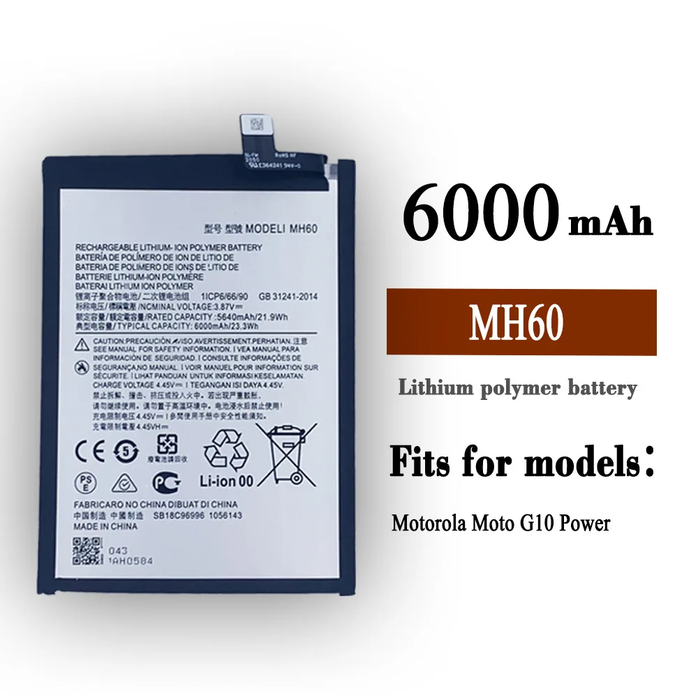 Suitable for Mo torola Mo torola mobile phone G10 Power / MH60 6000mAh mobile phone battery
Suitable for Mo torola Mo torola mobile phone G10 Power / MH60 6000mAh mobile phone battery