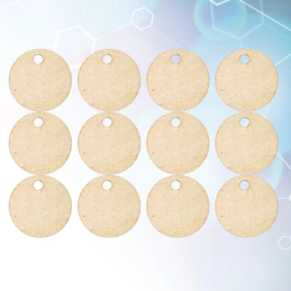 

50Pcs Unfinished Wood Rounds Natural Wooden Slices Craft Wooden Circle Wood Pieces with Hole for DIY Scrapbooking