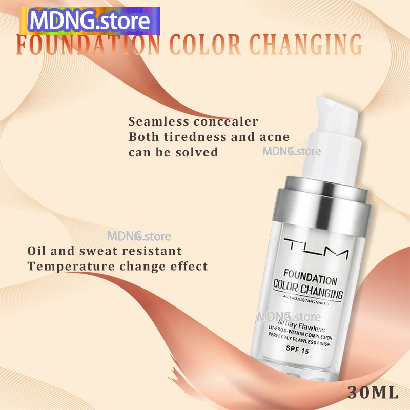TLM 30ml color changing liquid foundation long-lasting concealer moisturizing long-lasting makeup foundation oil control effect
TLM 30ml color changing liquid foundation long-lasting concealer moisturizing long-lasting makeup foundation oil control effect