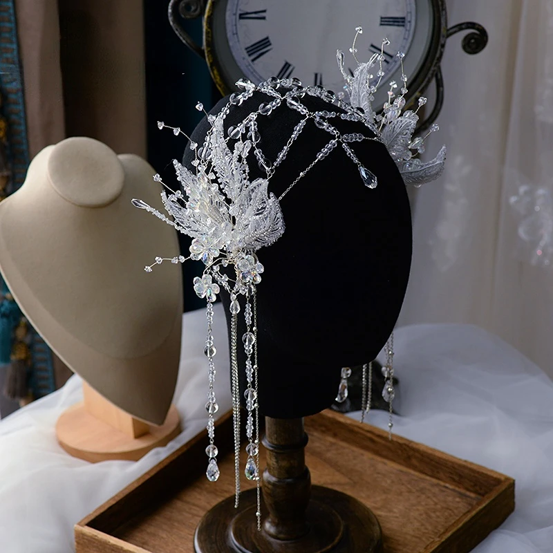 leaf Hair Clips Bead head Chain tiara Clip Headdress Set Beaded Crystal Bride Hair Accessories Wedding
leaf Hair Clips Bead head Chain tiara Clip Headdress Set Beaded Crystal Bride Hair Accessories Wedding