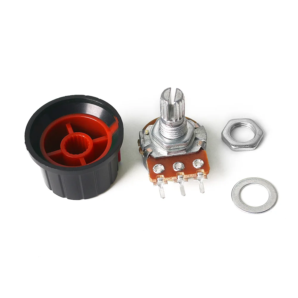5Set WH148 Linear Potentiometer 15mm 3pin with Red 24x15mm Knob Cap Potentiometers Kit 1K 2K 5K 10K 20K 50K 100K 250K 1M
5Set WH148 Linear Potentiometer 15mm 3pin with Red 24x15mm Knob Cap Potentiometers Kit 1K 2K 5K 10K 20K 50K 100K 250K 1M