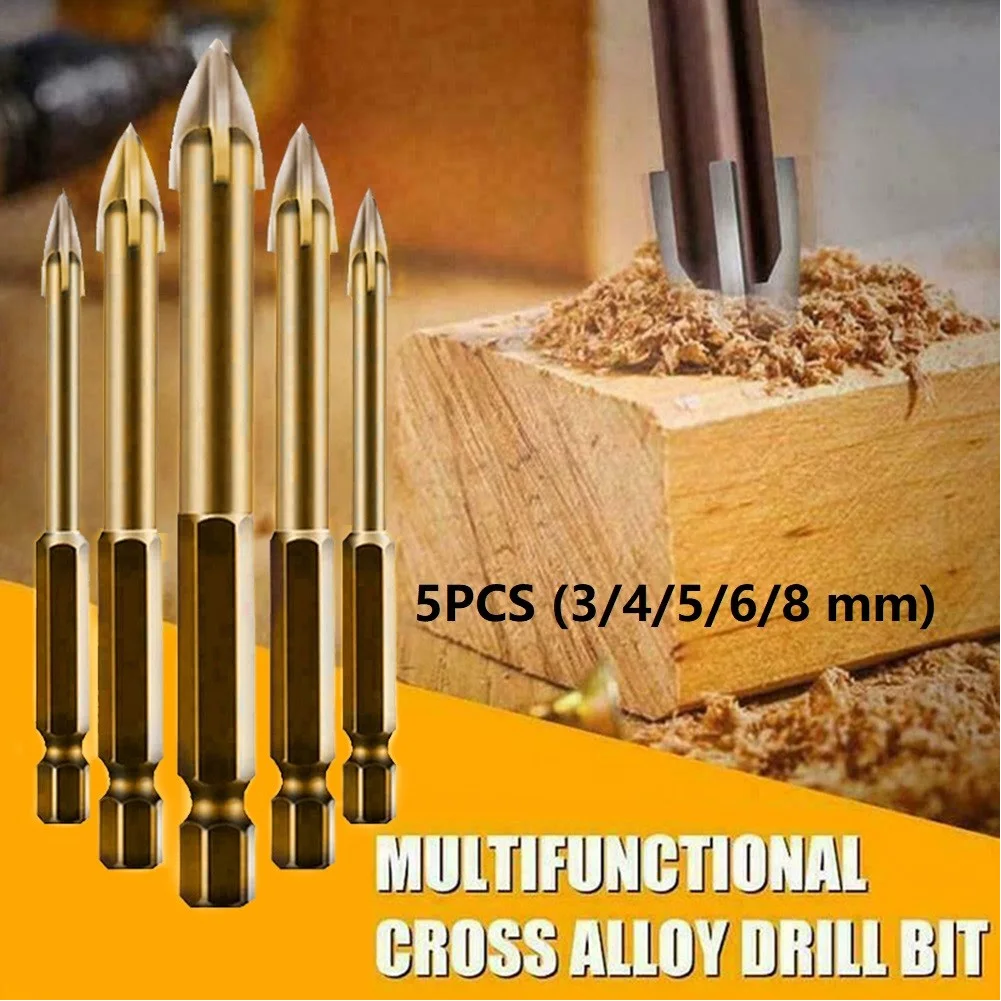 5PCS Cross Triangle Drill Bit Glass Ceramic Concrete Hole Opener Alloy Material Tool Reamer Size 3/4/5/6/8 MM
5PCS Cross Triangle Drill Bit Glass Ceramic Concrete Hole Opener Alloy Material Tool Reamer Size 3/4/5/6/8 MM