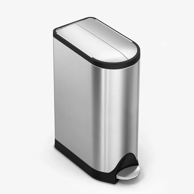 18 Liter / 4.8 Gallon Butterfly Lid Kitchen Step Trash Can, Brushed Stainless Steel
18 Liter / 4.8 Gallon Butterfly Lid Kitchen Step Trash Can, Brushed Stainless Steel