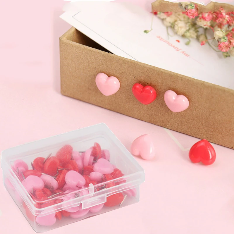50pcs/box Heart Pins Cork Board Safety Mixed Color Push Pins Cute Thumbtack Kids School Accessories Office Binding Supplies
50pcs/box Heart Pins Cork Board Safety Mixed Color Push Pins Cute Thumbtack Kids School Accessories Office Binding Supplies