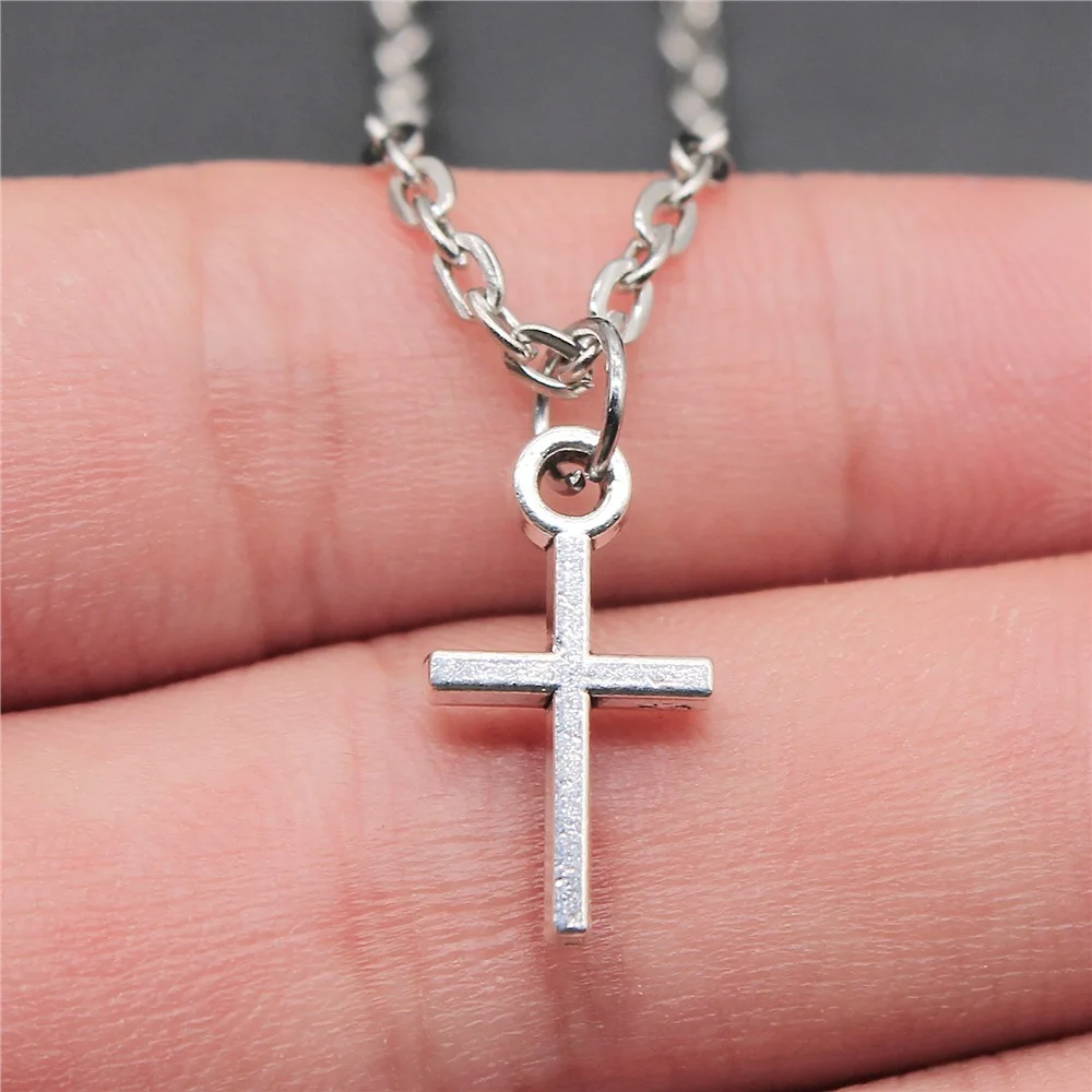 Прямая поставка, ожерелье с кулоном в виде креста для женщин в античном стиле серебряного цвета 18x10 мм 
Прямая поставка, ожерелье с кулоном в виде креста для женщин в античном стиле серебряного цвета 18x10 мм