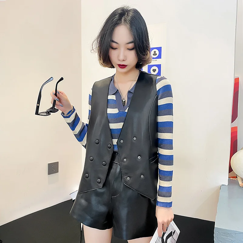 2023Leather jacket,Genuine Leather Jacket Women Korean Streetwear Real Sheepskin Vest Women Leather Coat Sleeveless Slim Leather
2023Leather jacket,Genuine Leather Jacket Women Korean Streetwear Real Sheepskin Vest Women Leather Coat Sleeveless Slim Leather
