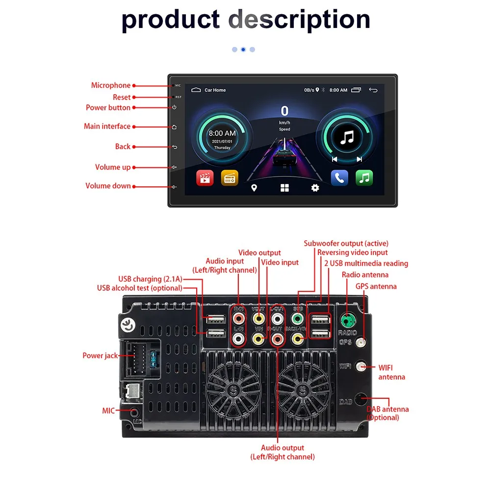 7 Inch Car Multimedia Player 2 Din Car Audio Carplay Android Auto Bluetooth Stereo Receiver Gps Navigation IPS Mp5 Video Player
7 Inch Car Multimedia Player 2 Din Car Audio Carplay Android Auto Bluetooth Stereo Receiver Gps Navigation IPS Mp5 Video Player