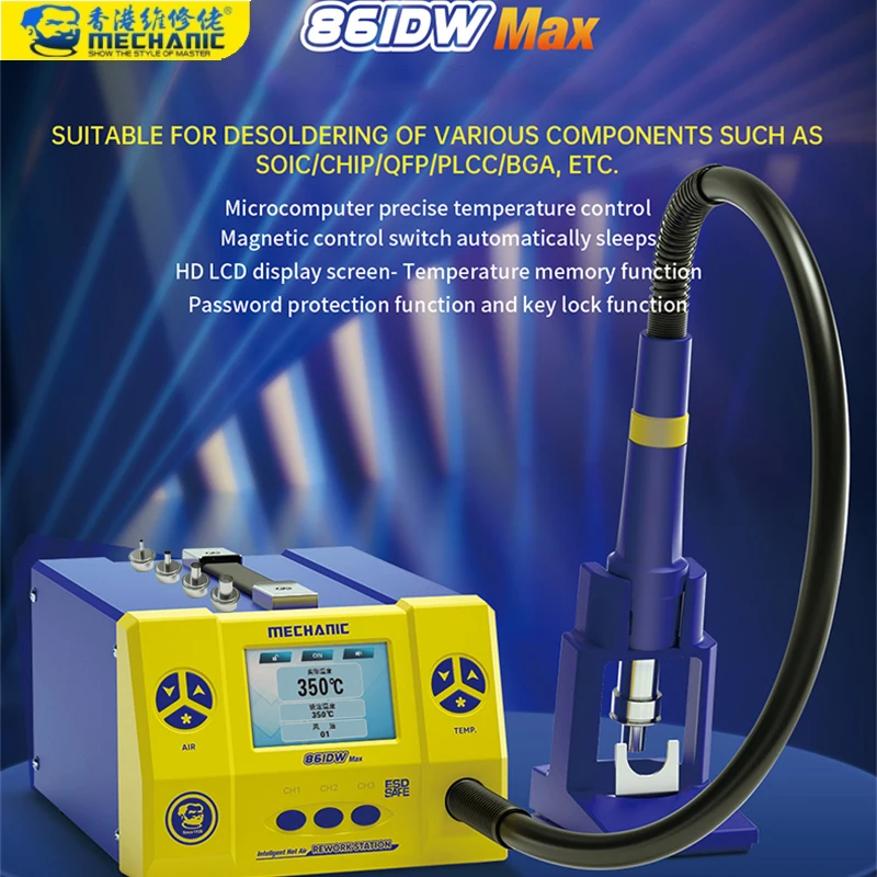 

MECHANIC 861DW max Soldering Station Hot Air Gun Rework 110V/220V For Motherboard Phone PCB BGA Welding Desoldering Repair Tools