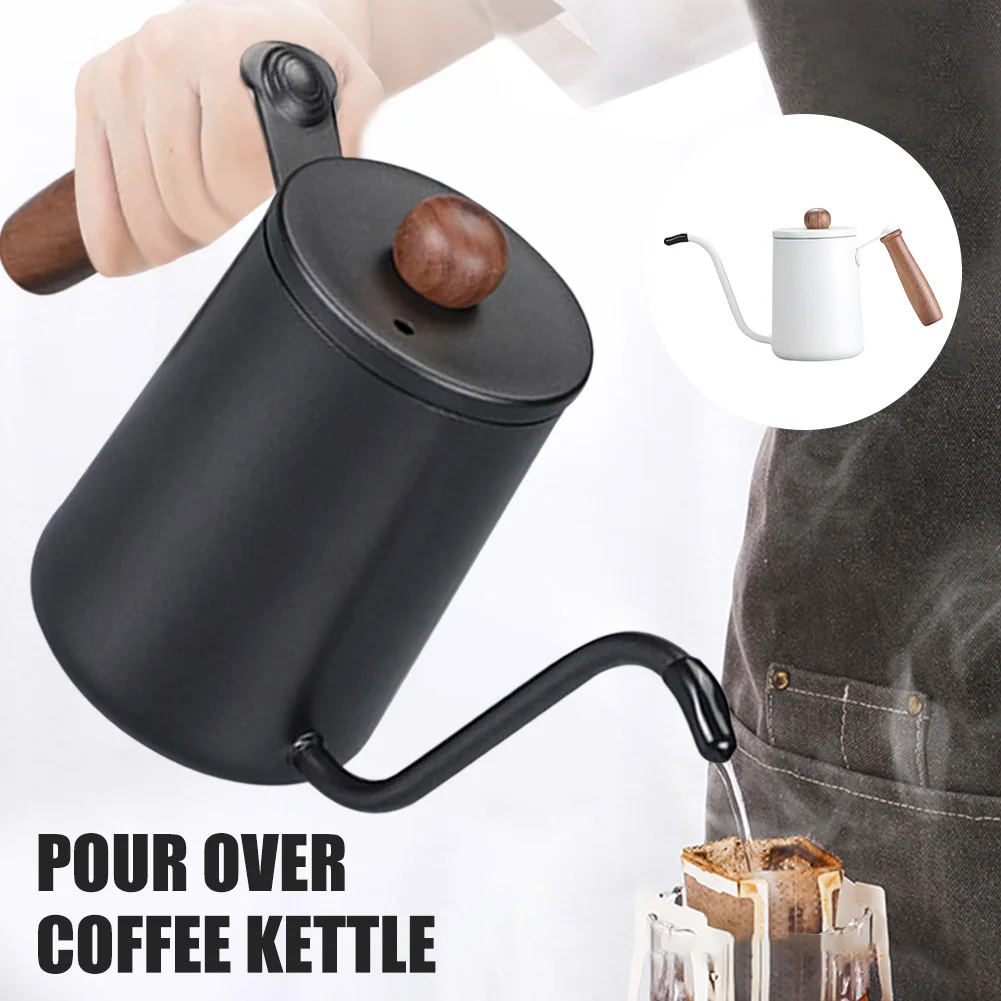600ML Pour Over Coffee Kettle Stainless Steel Gooseneck Tea Water Pot With Wooden Handle Coffee Tea Brewing Pot For Home Office
600ML Pour Over Coffee Kettle Stainless Steel Gooseneck Tea Water Pot With Wooden Handle Coffee Tea Brewing Pot For Home Office