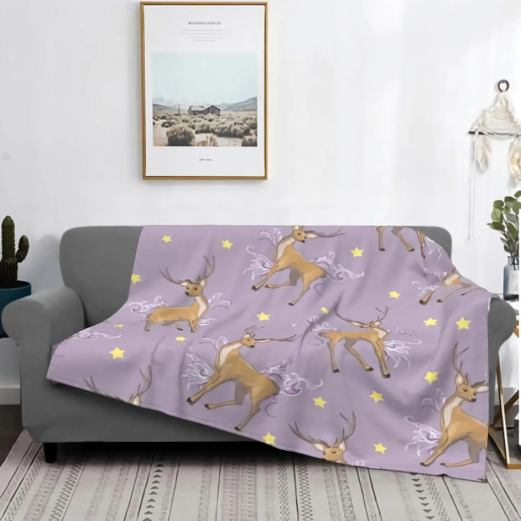 

Супер теплое и мягкое одеяло luxteen, 3D изображение оленя, животный узор, покрывало, микро одеяло для кровати, дивана, всесезонный Декор