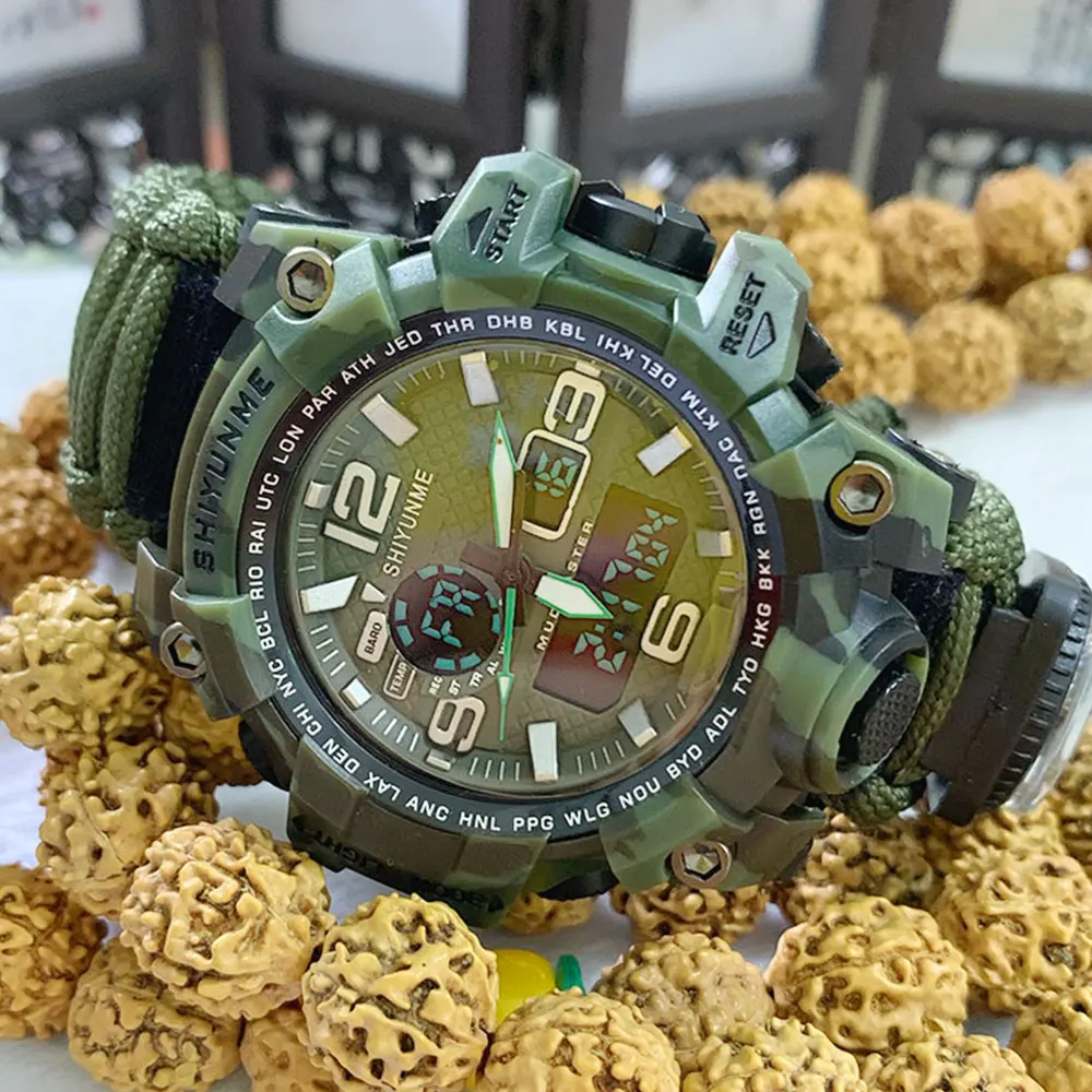 SHIYUNME Military Men's Watches Compass Digital Waterproof Sport Wristwatch Fashion Quartz Watch Male Clock relogio masculino
SHIYUNME Military Men's Watches Compass Digital Waterproof Sport Wristwatch Fashion Quartz Watch Male Clock relogio masculino