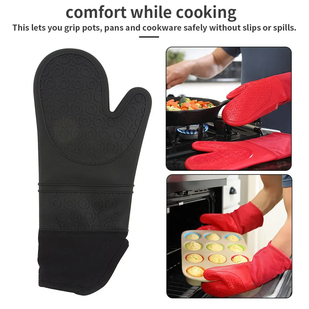 Kitchen Oven Gloves BBQ Silicone Pot Holder Oven Mitts Heat Resistant For Baking Insulation Cooking Non-Slip Comfort Mittens 1pc
Kitchen Oven Gloves BBQ Silicone Pot Holder Oven Mitts Heat Resistant For Baking Insulation Cooking Non-Slip Comfort Mittens 1pc