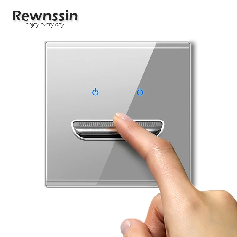 

Настенная розетка Rewnssin, универсальная розетка с двумя USB-портами, клавиш, белая стеклянная панель, электрические розетки