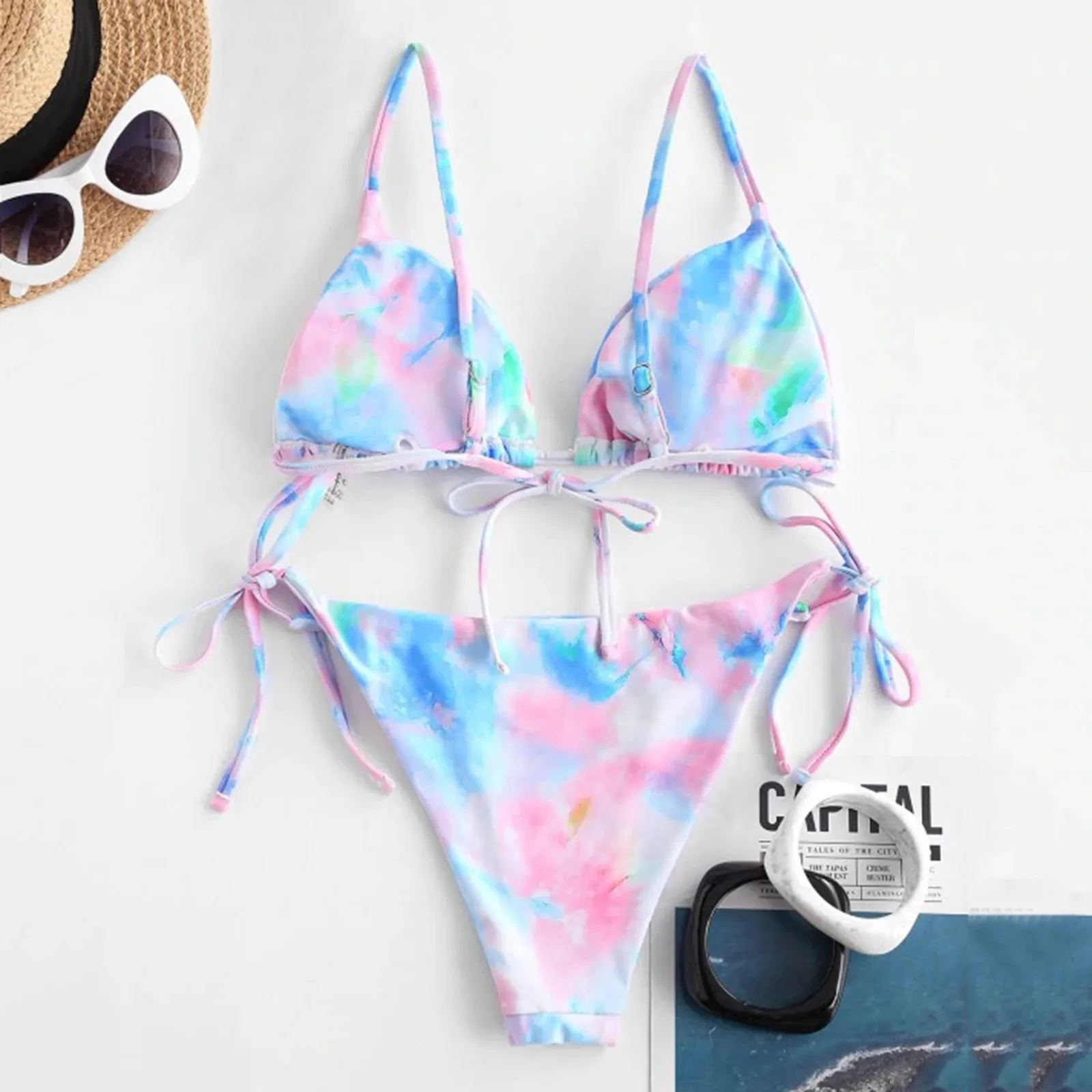 Tie-dyed Bikini Swimsuit Women Bandage Push-up Bra G-string Swimwear Sexy Brazilian Beachwear Lady Summer Two Piece Bathing Suit
Tie-dyed Bikini Swimsuit Women Bandage Push-up Bra G-string Swimwear Sexy Brazilian Beachwear Lady Summer Two Piece Bathing Suit