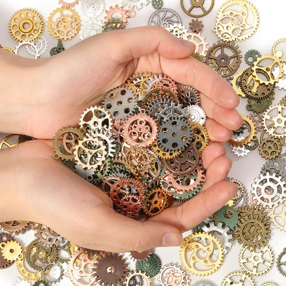 50g 100g Mixed Steampunk Gears Cogs Charms Pendant DIY Antique Metal Beads for Bracelets Crafts Jewelry Making Components
50g 100g Mixed Steampunk Gears Cogs Charms Pendant DIY Antique Metal Beads for Bracelets Crafts Jewelry Making Components