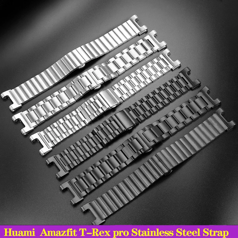 Solid Stainless Steel Metal Watch band For Huami Tyrannosaurus Amazfit T-Rex PRO Smart Watch Outdoor Sportst Bracelet wristband
Solid Stainless Steel Metal Watch band For Huami Tyrannosaurus Amazfit T-Rex PRO Smart Watch Outdoor Sportst Bracelet wristband