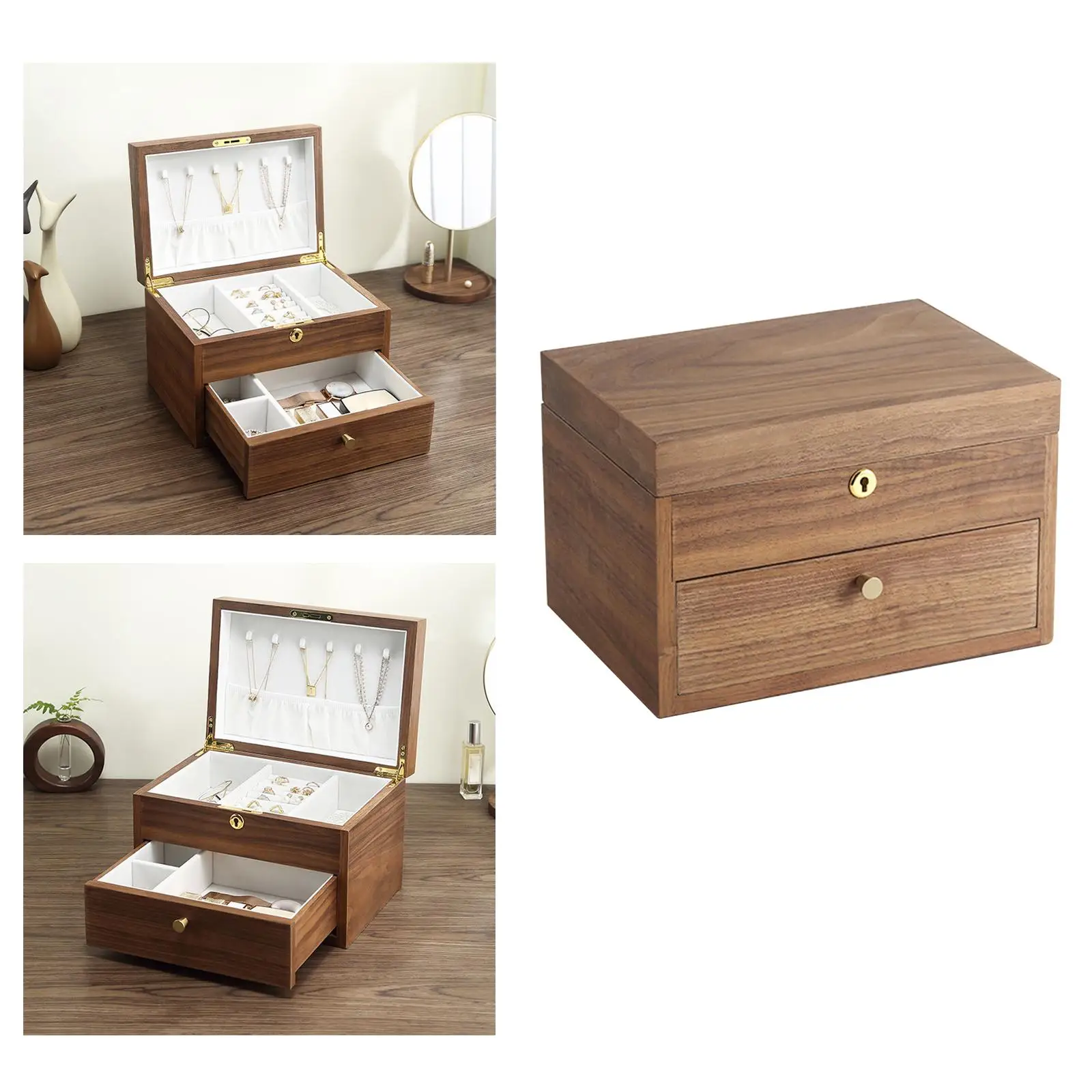 Large Capacity Wood Jewelry Box Organizer Box Storage Box for Watches Gift
Large Capacity Wood Jewelry Box Organizer Box Storage Box for Watches Gift