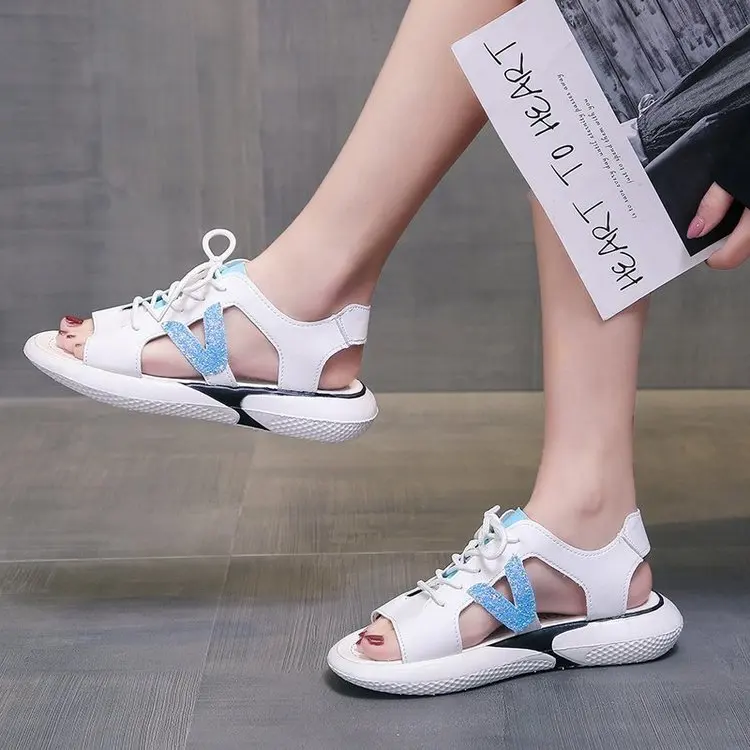 Women Fashion Sandals Summer Fish Mouth Round Toe Stretch Lace-up Flat Shoes Comfortable Casual Outdoor Sandals Plus Size 35-43 
Women Fashion Sandals Summer Fish Mouth Round Toe Stretch Lace-up Flat Shoes Comfortable Casual Outdoor Sandals Plus Size 35-43