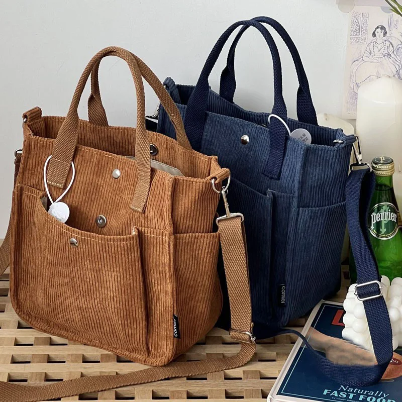 Solid Color Women's Corduroy Shoulder Bag 2023 Handbag Messenger Bags Casual Tote With Pockets
Solid Color Women's Corduroy Shoulder Bag 2023 Handbag Messenger Bags Casual Tote With Pockets