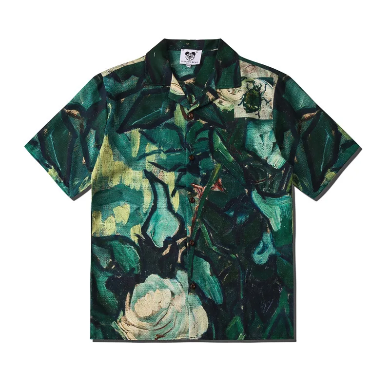 Summer New Men Oil Painting Print Shirt Lovers Fashion Short Sleeve Cool Thin Shirt Male Hawaiian Beach Harajuku Lapel Shirts
Summer New Men Oil Painting Print Shirt Lovers Fashion Short Sleeve Cool Thin Shirt Male Hawaiian Beach Harajuku Lapel Shirts