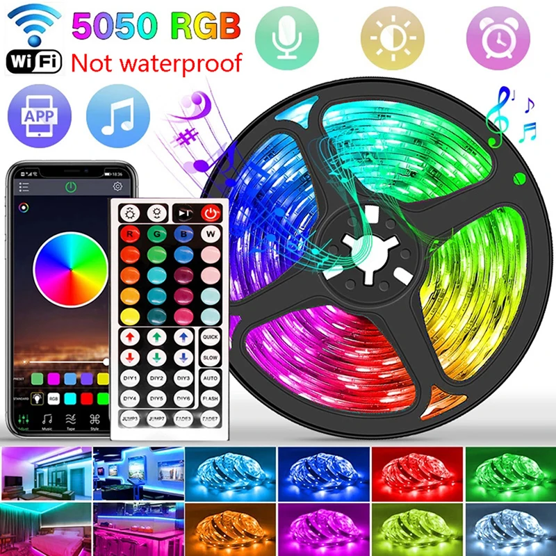 Светодиодные RGB-ленты с поддержкой Wi-Fi и Bluetooth, светодиодсветильник ленты RGB SMD 2835, не водонепроницаемые, 5050 Водонепроницаемые, 5050 без водонеп...
Светодиодные RGB-ленты с поддержкой Wi-Fi и Bluetooth, светодиодсветильник ленты RGB SMD 2835, не водонепроницаемые, 5050 Водонепроницаемые, 5050 без водонеп...